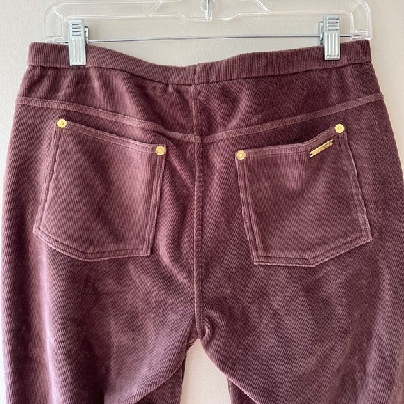 Michael Kors Sz M Chocolate Corduroy Pull On Pants Stretch Leggings Skinny - Picture 6 of 10